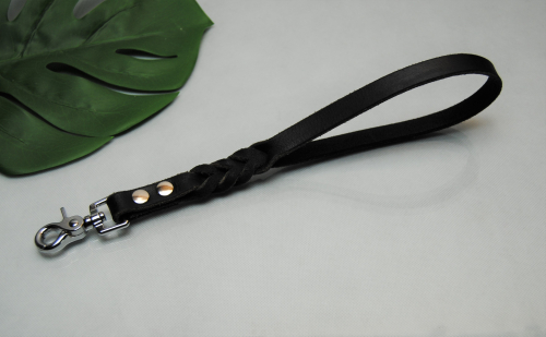 Kurzführer Lederleine Spezial geflochten 16mm mit Schlaufe 35cm